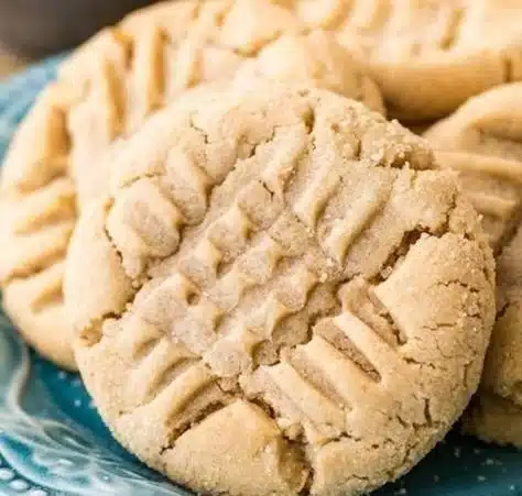 Delicious homemade peanut butter cookies on a plate