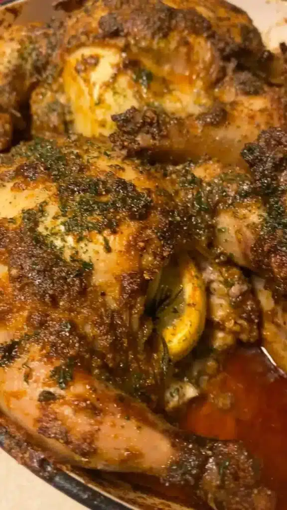 Succulent roasted Cornish hens seasoned with herbs, ready to serve.