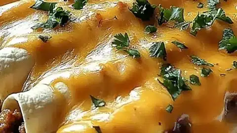 Savor delicious breakfast enchiladas filled with sausage, perfect for brunch.