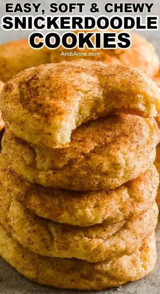 Delicious homemade Snickerdoodle Cookies garnished with cinnamon sugar