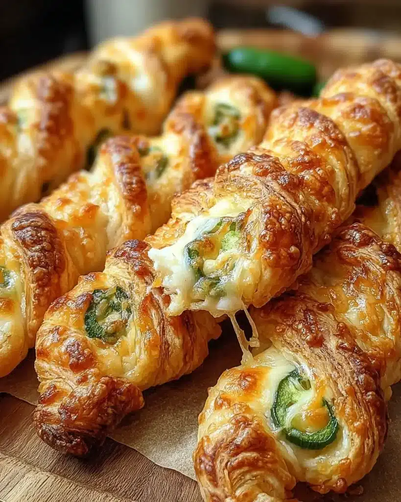 Delicious jalapeno popper twists with cream cheese and jalapenos