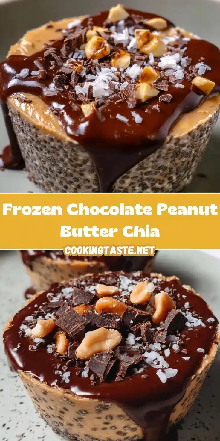 Frozen Chocolate Peanut Butter Chia dessert with a creamy texture and rich flavor