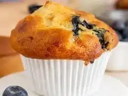 High-protein cottage cheese blueberry muffins fresh out of the oven