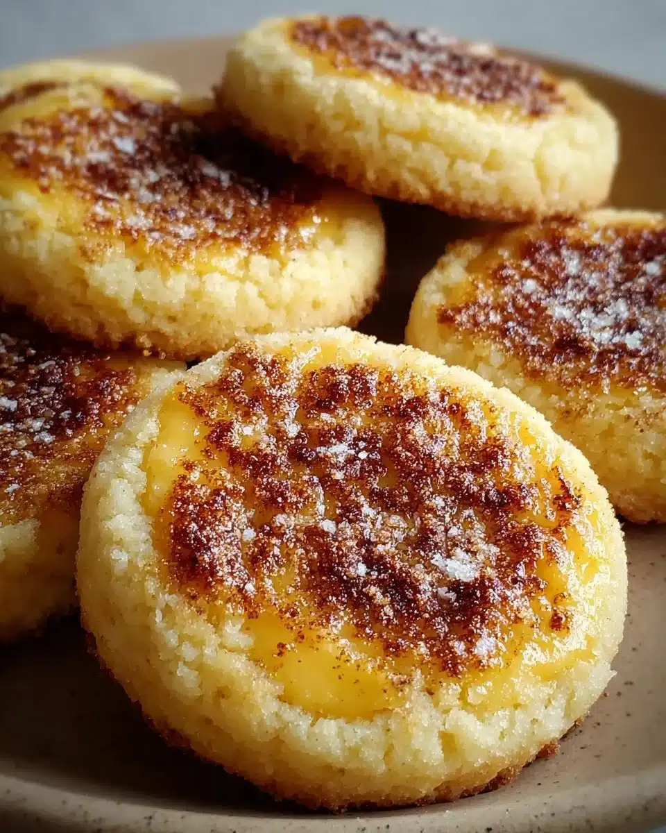 Delicious Crème Brûlée Cookies with a caramelized sugar topping