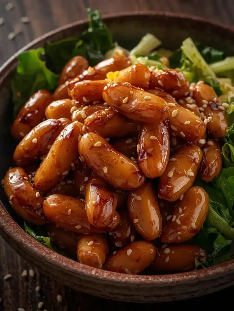 Miso Sesame Bean Salad with colorful beans and sesame dressing.