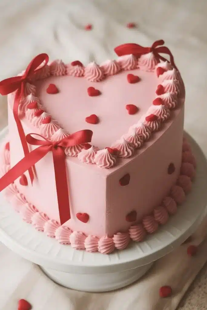Delicious pink heart shaped cake for special occasions