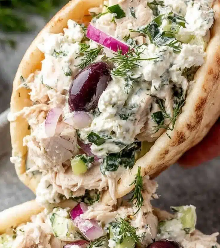 Tzatziki Chicken Salad with cucumber, chicken, and yogurt dressing