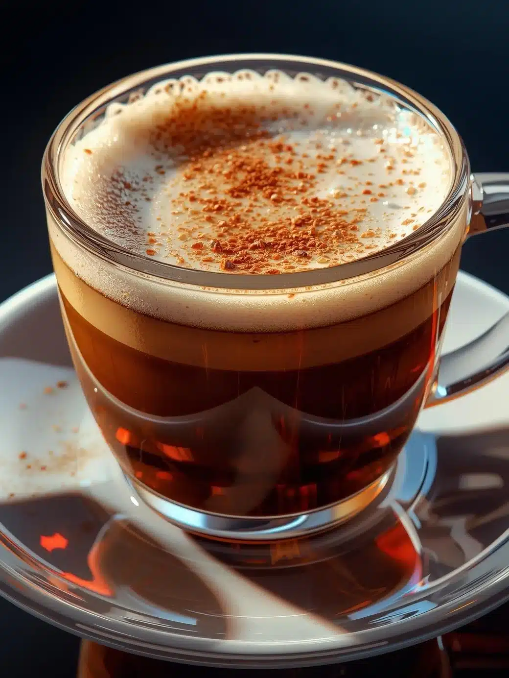 Delicious Vanilla Cinnamon Latte topped with cinnamon and vanilla cream