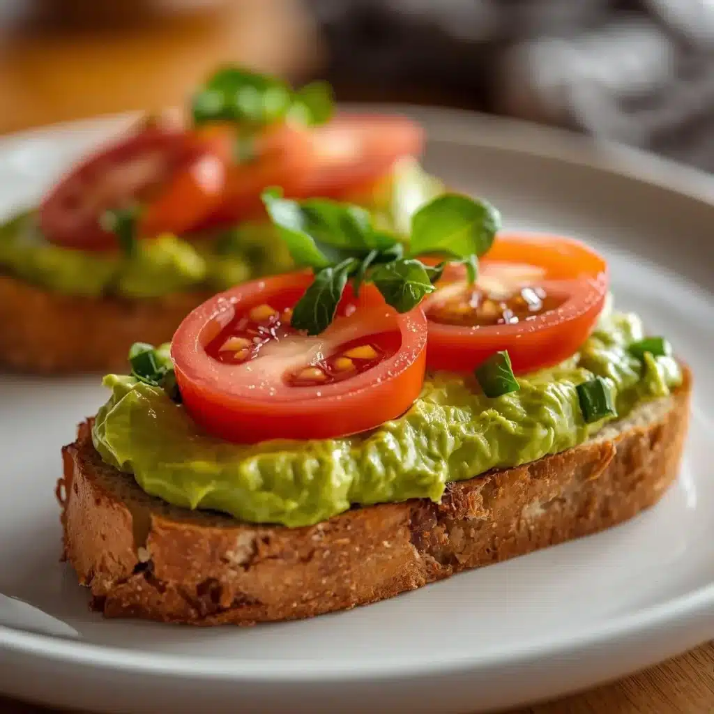 Delicious avocado toast with toppings on whole grain bread.