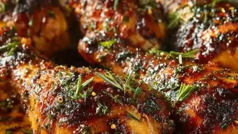 Crispy and delicious baked chicken legs ready to serve