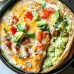 Delicious Chicken Avocado Ranch Burritos with fresh ingredients