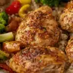 Delicious chicken meal prep containers filled with healthy recipes