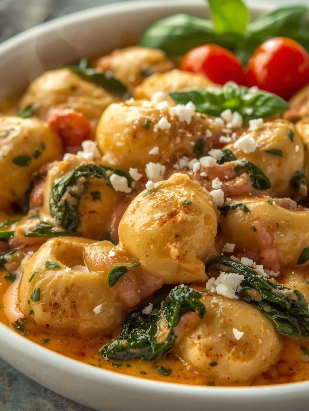creamy gnocchi with spinach and feta recipe