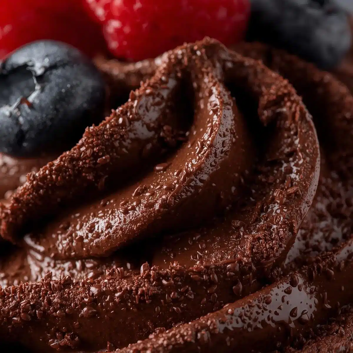 Delicious easy chocolate dessert ready to be served.