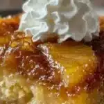 Deliciously gooey Amish Pineapple Dump Cake fresh out of the oven