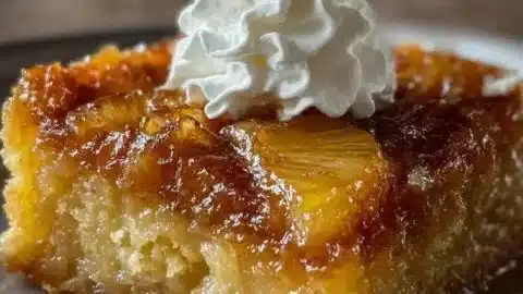 Deliciously gooey Amish Pineapple Dump Cake fresh out of the oven