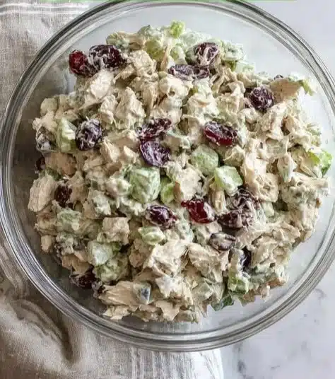 Healthy chicken salad with fresh vegetables and lean protein