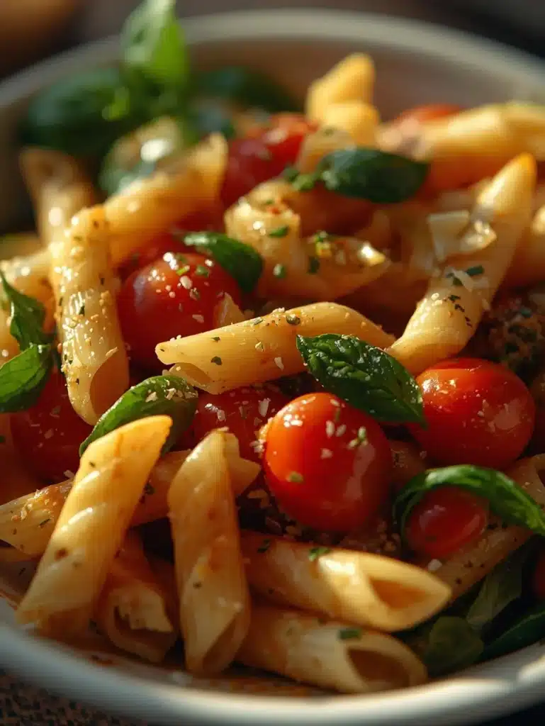 High Protein Italian Pasta Salad with colorful vegetables and pasta