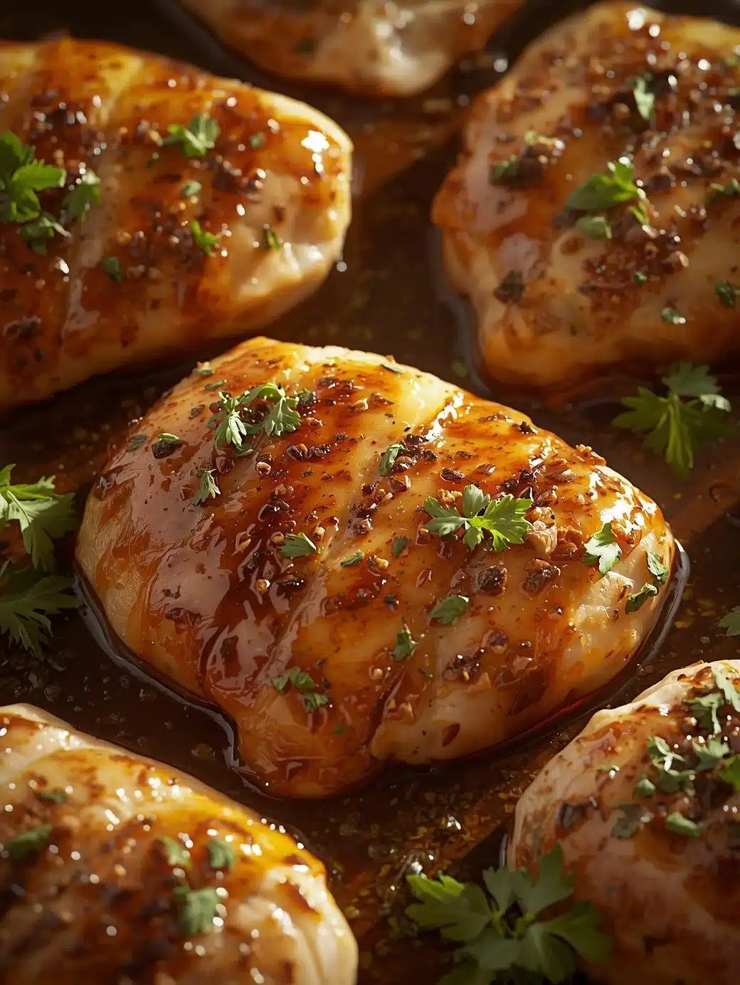 Delicious Lemon Herb Chicken garnished with fresh herbs and lemon slices