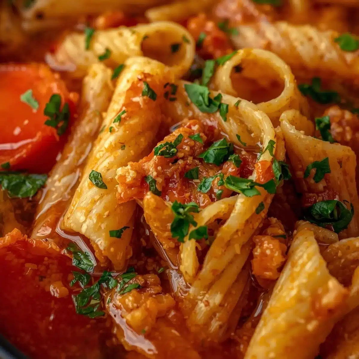 Delicious one pot pasta dish showcasing fresh ingredients and vibrant colors
