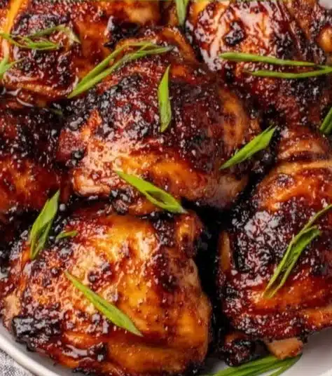 Savory miso chicken thighs marinated and grilled to perfection