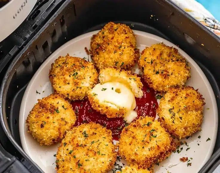 Crispy Air Fried Babybel Cheese served as a tasty snack