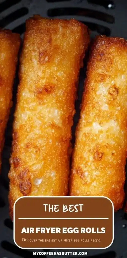 Crispy air fryer egg rolls ready to serve as a delicious snack or appetizer.
