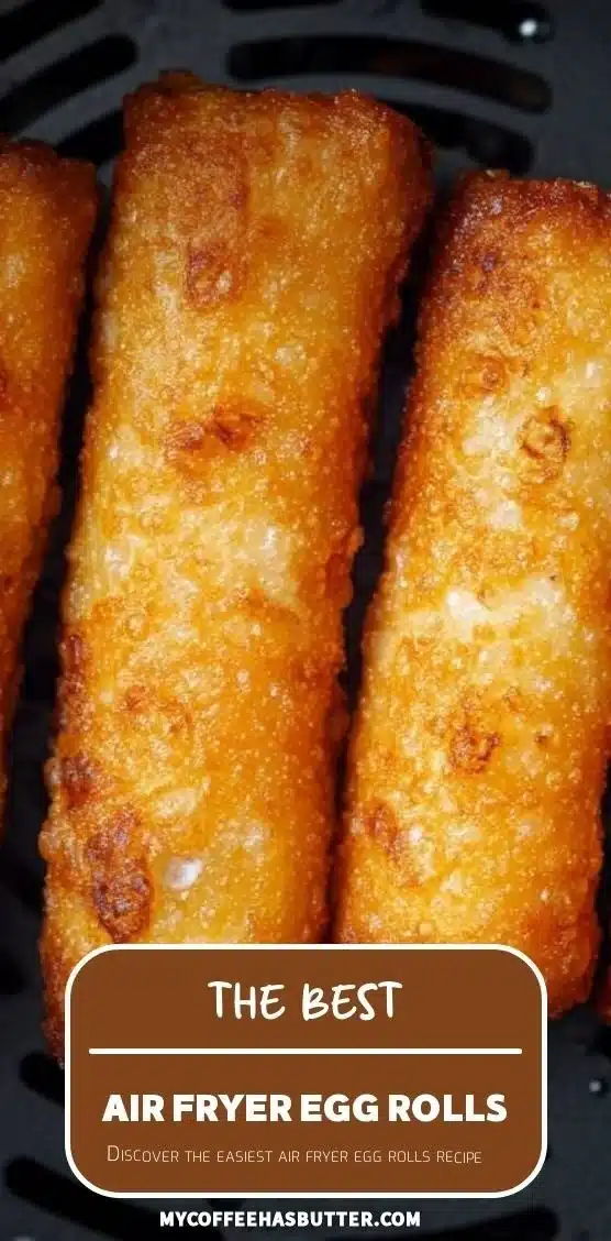 Crispy air fryer egg rolls ready to serve as a delicious snack or appetizer.