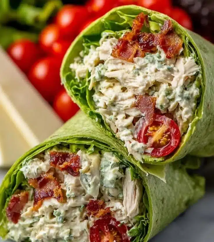California Club wraps filled with fresh ingredients and savory flavors