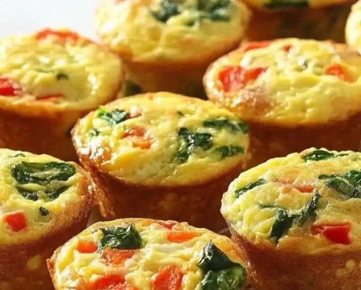 Cottage cheese egg bites served on a plate with fresh herbs