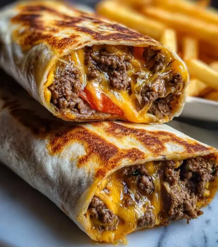 Creamy Philly cheesesteak wraps filled with tender beef and melted cheese.