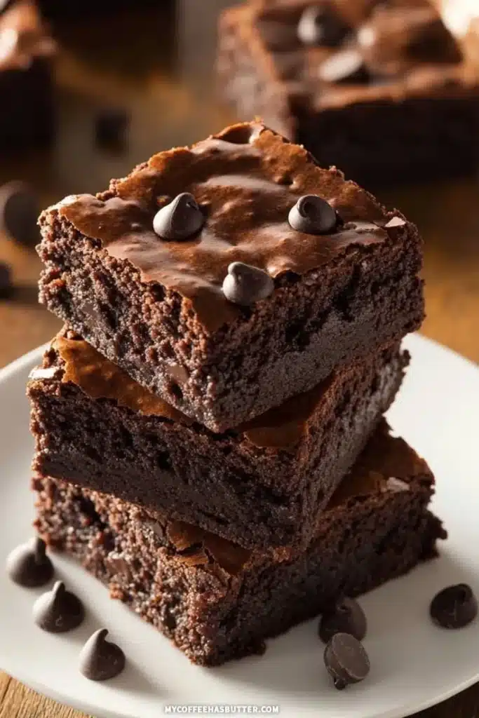 Delicious fudgy chocolate brownies fresh from the oven