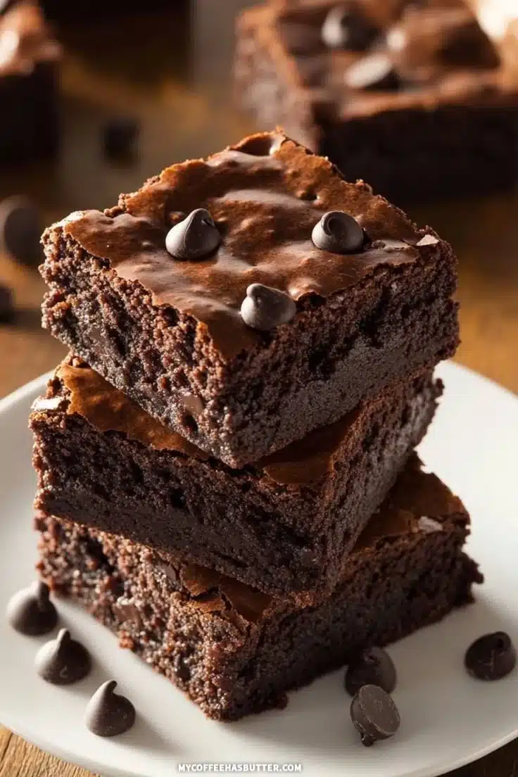 Delicious fudgy chocolate brownies fresh from the oven