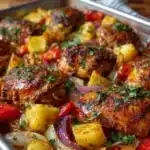 Delicious Hawaiian Chicken Sheet Pan dish with vibrant vegetables and tropical flavors