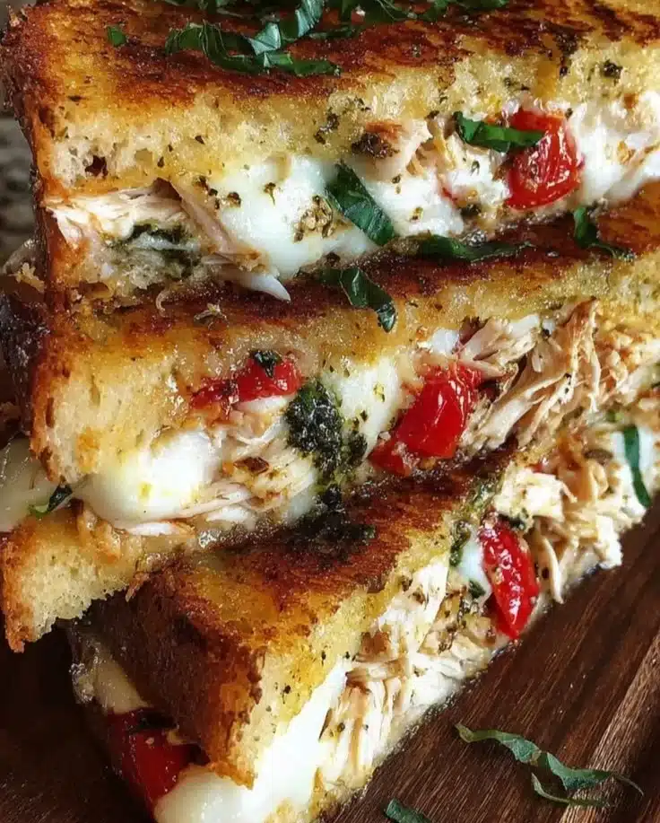 A mouthwatering Italian Panini with melted cheese and fresh ingredients