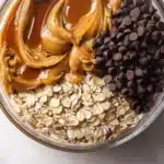 A plate of delicious no-bake peanut butter energy bites ready to be enjoyed.