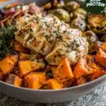 Delicious Maple Dijon Chicken Bowl with vegetables and grains