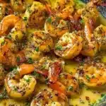 Shrimp cooked in garlic and coconut milk for a creamy and flavorful dish