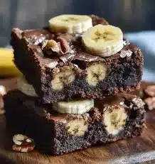 Delicious banana bread brownies fresh out of the oven