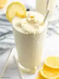 Chick-fil-A Frosted Lemonade beverage served in a cup with a straw