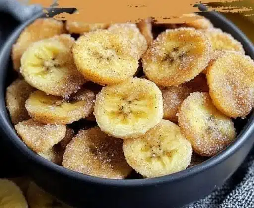 Bowl of crispy cinnamon chips freshly baked and sprinkled with cinnamon sugar