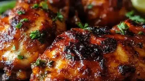 Crispy Piri Piri Chicken garnished with herbs and spices