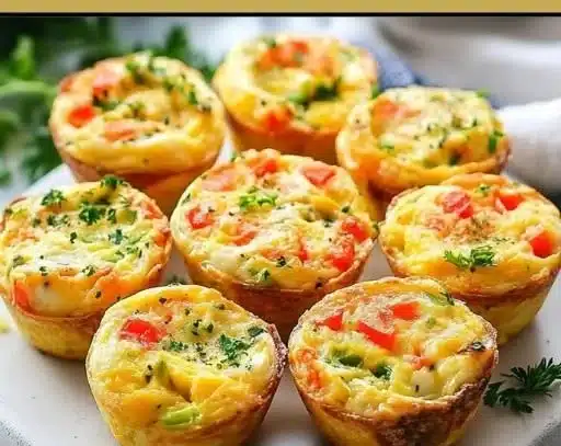 Easy egg muffins baked with vegetables and cheese for a nutritious breakfast