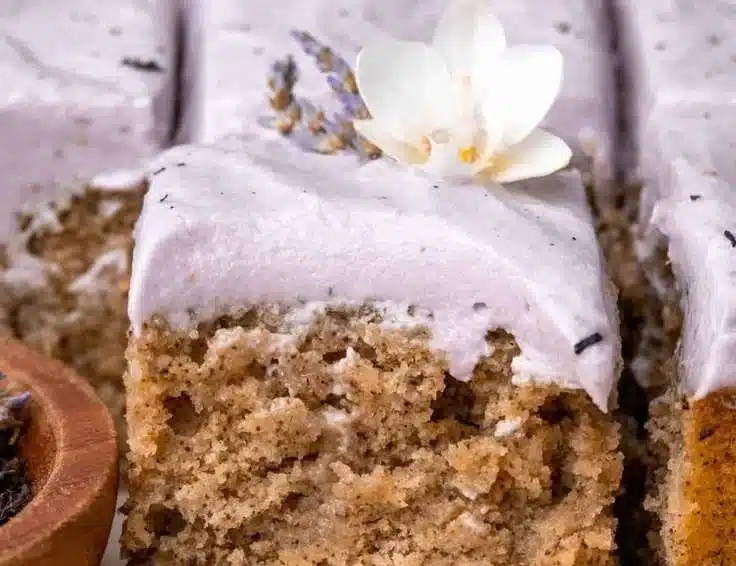 Ethereal London Fog Cake with earl grey and vanilla frosting