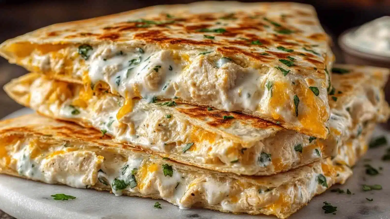 High Protein Chicken Ranch Quesadilla