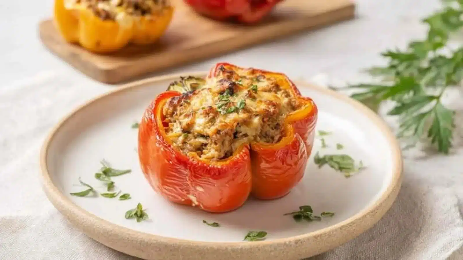 High Protein Low Calorie Stuffed Bell Peppers