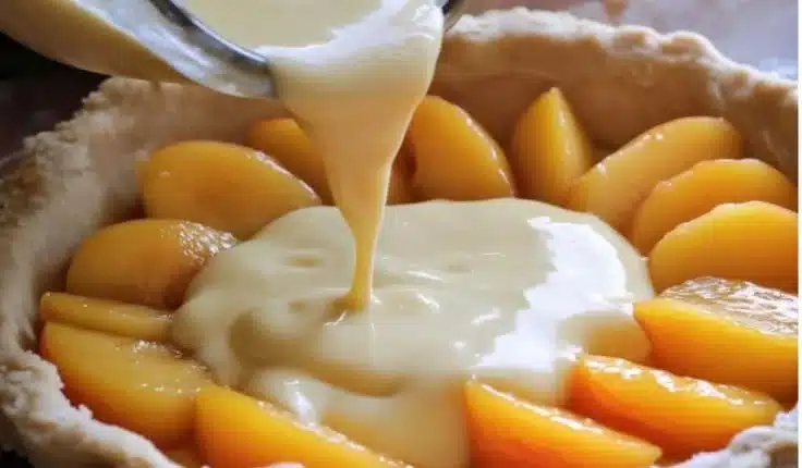 Homemade Peach Custard Pie