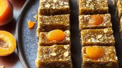 Homemade raw apricot ginger energy bars for a natural energy boost