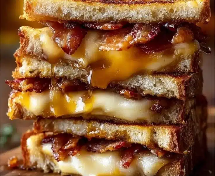 Honey Apple Cheddar Sandwich with fresh apples and melted cheddar cheese