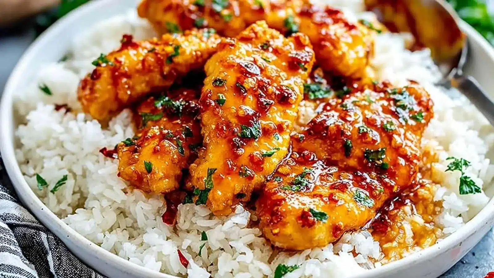 Delicious Honey Garlic Chicken served with vegetables on a plate